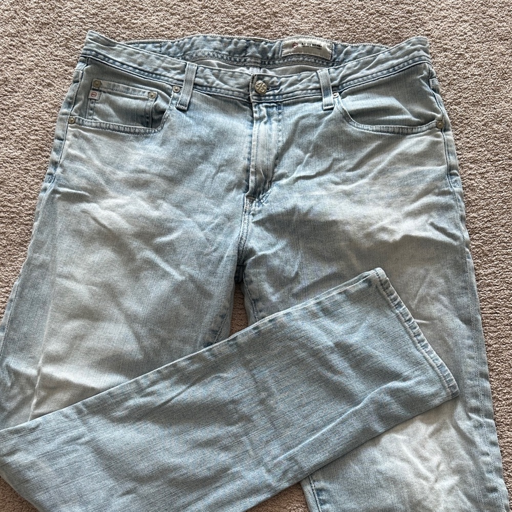 AG Adriano Goldschmied Light Blue Straight Jeans